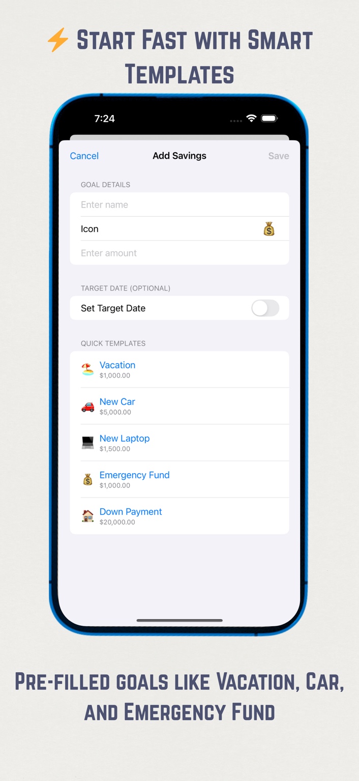 Multiple Savings Goals Dashboard
